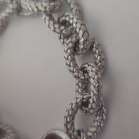 Elegant JCM Italian Sterling Silver Woven Chain Link Bracelet - Picture 2 of 6